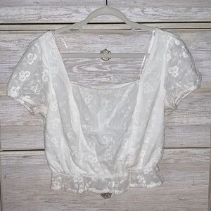 Dee Elly Sophia Eyelet Crop Top